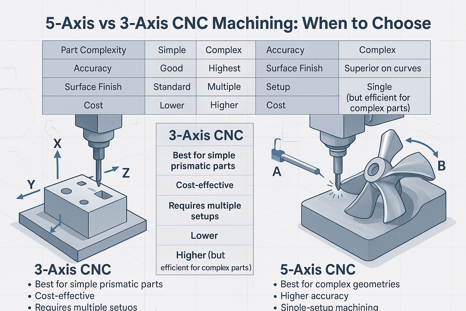 5-Achsen- vs. 3-Achs-CNC-Bearbeitung