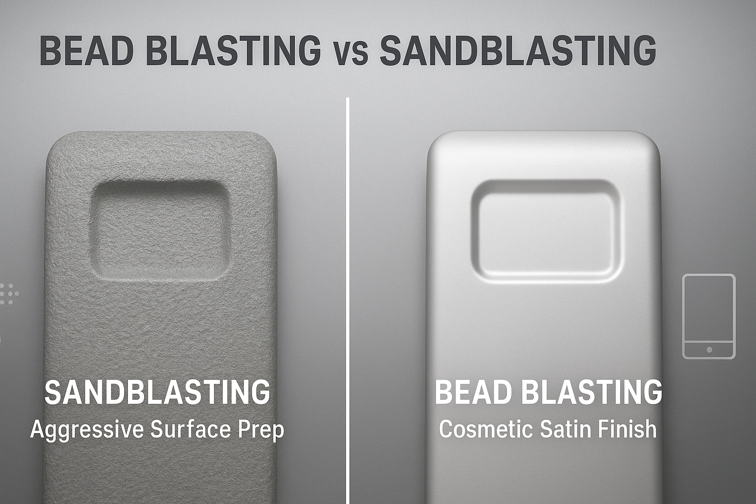Perlstrahlen vs. Sandstrahlen für Aluminium