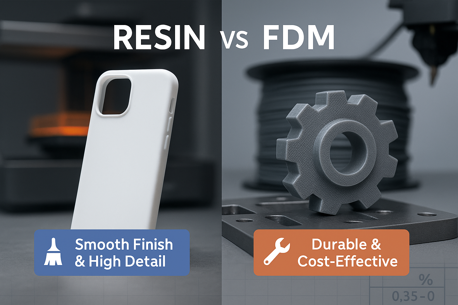 Harz vs. FDM-3D-Druck für visuelle Prototypen
